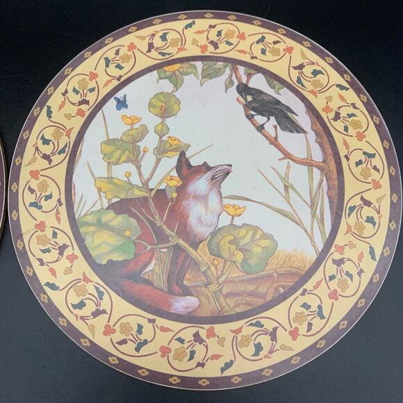 Vintage Rosemary Jane England 2 Melamine Round Table Hot Plate Mats Folk Art - Picture 4 of 12